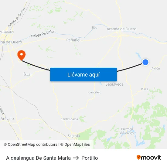 Aldealengua De Santa María to Portillo map
