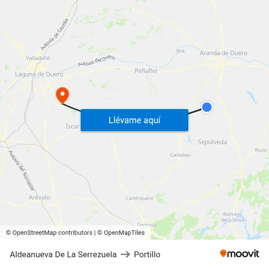 Aldeanueva De La Serrezuela to Portillo map