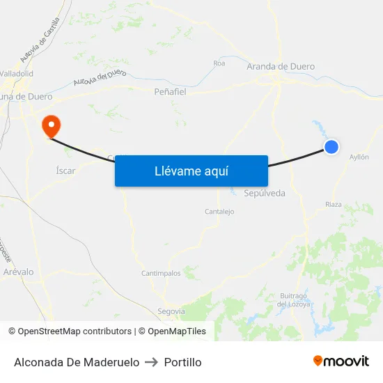 Alconada De Maderuelo to Portillo map