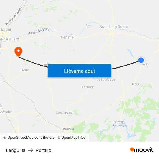 Languilla to Portillo map