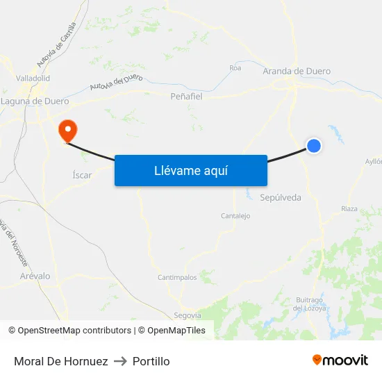 Moral De Hornuez to Portillo map
