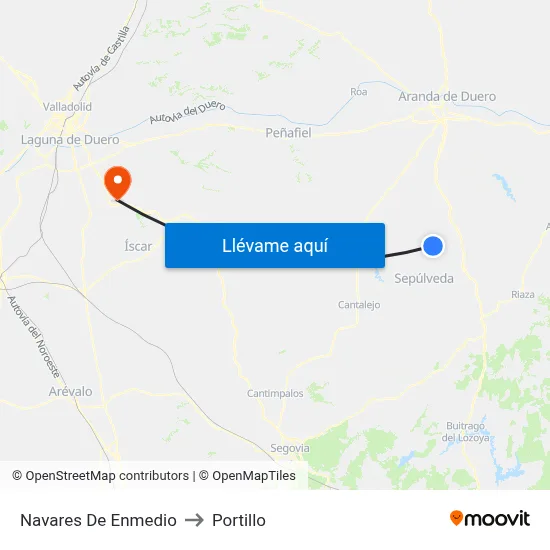 Navares De Enmedio to Portillo map