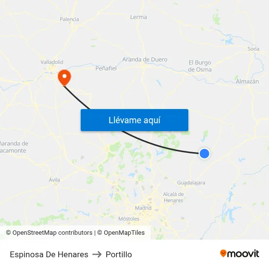 Espinosa De Henares to Portillo map