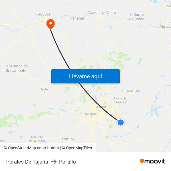Perales De Tajuña to Portillo map