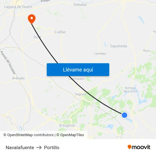 Navalafuente to Portillo map