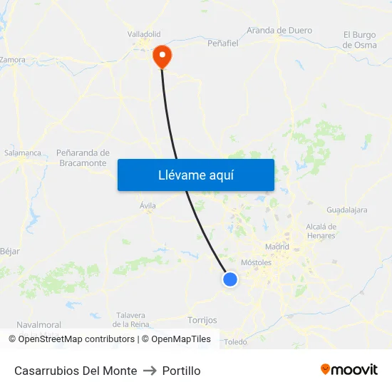 Casarrubios Del Monte to Portillo map
