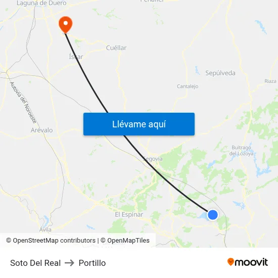 Soto Del Real to Portillo map