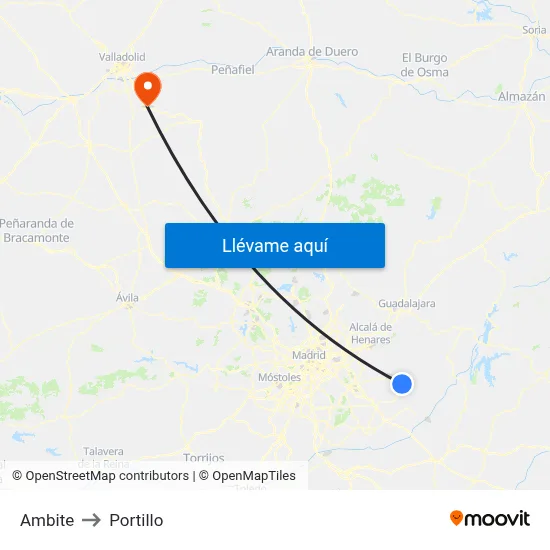 Ambite to Portillo map