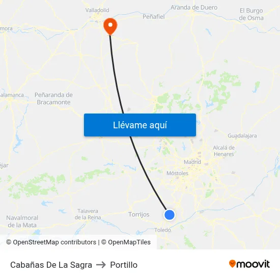 Cabañas De La Sagra to Portillo map
