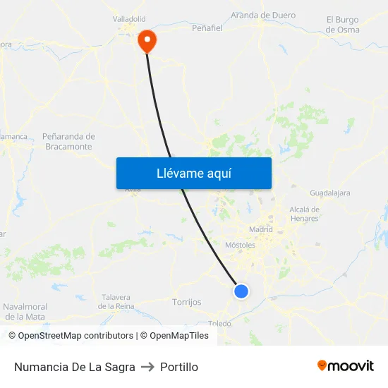 Numancia De La Sagra to Portillo map