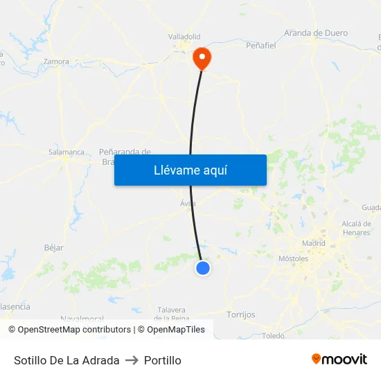 Sotillo De La Adrada to Portillo map
