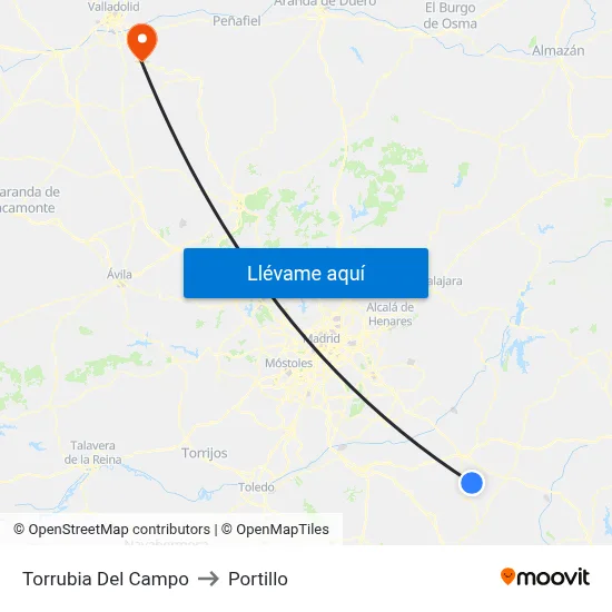 Torrubia Del Campo to Portillo map