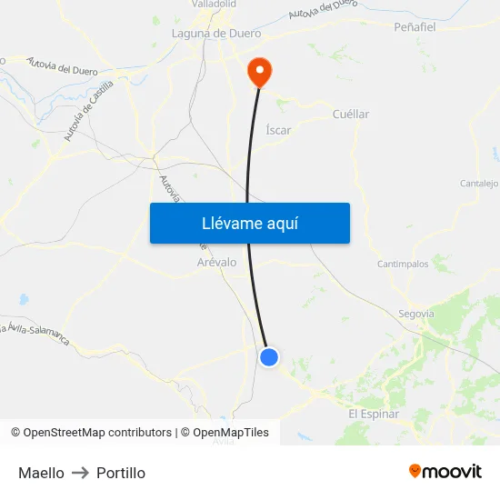Maello to Portillo map