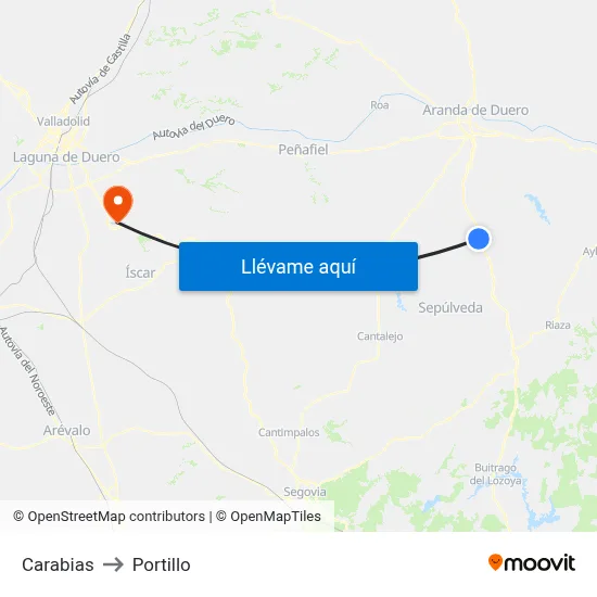 Carabias to Portillo map