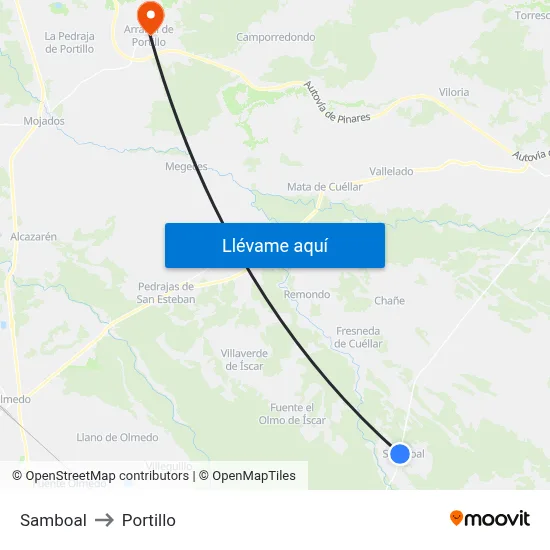 Samboal to Portillo map