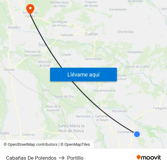 Cabañas De Polendos to Portillo map