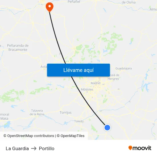 La Guardia to Portillo map
