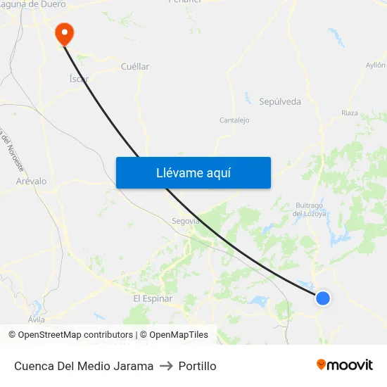 Cuenca Del Medio Jarama to Portillo map