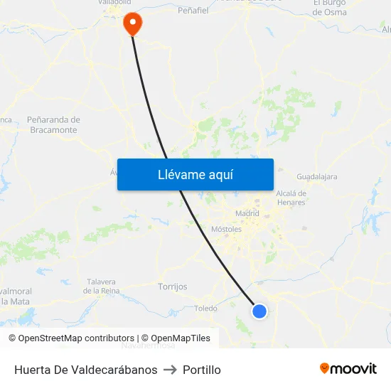 Huerta De Valdecarábanos to Portillo map