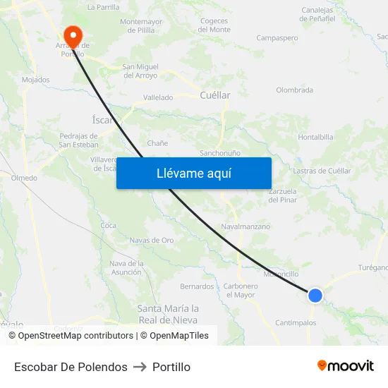 Escobar De Polendos to Portillo map