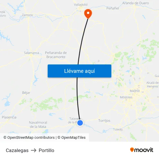 Cazalegas to Portillo map