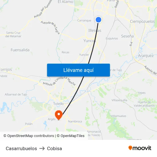 Casarrubuelos to Cobisa map