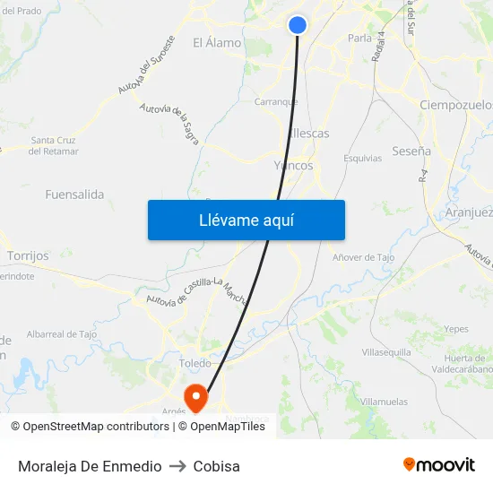 Moraleja De Enmedio to Cobisa map