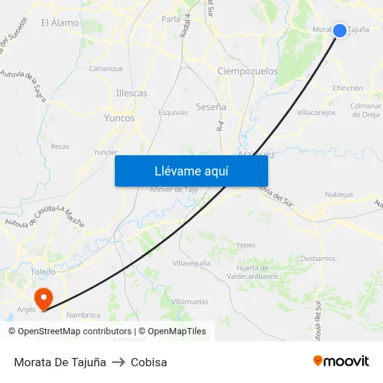 Morata De Tajuña to Cobisa map