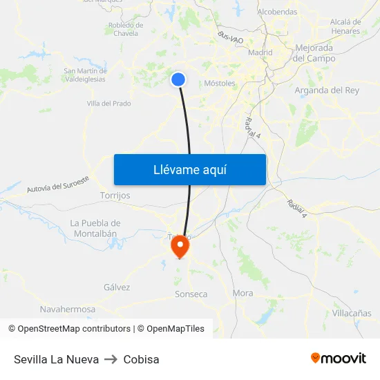 Sevilla La Nueva to Cobisa map