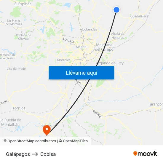 Galápagos to Cobisa map