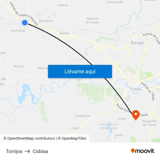 Torrijos to Cobisa map