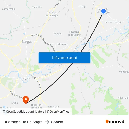 Alameda De La Sagra to Cobisa map