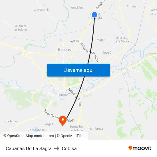 Cabañas De La Sagra to Cobisa map