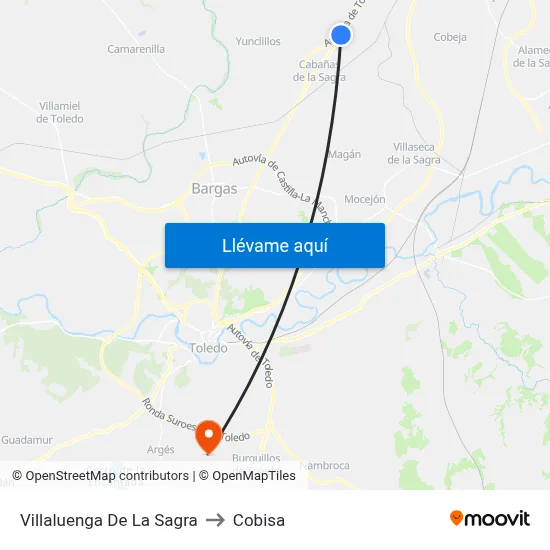 Villaluenga De La Sagra to Cobisa map