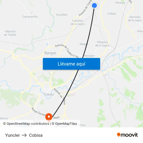 Yuncler to Cobisa map