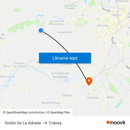 Sotillo De La Adrada to Cobisa map