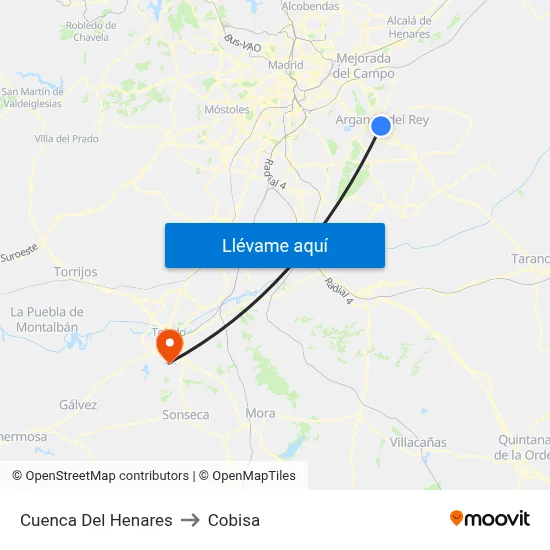 Cuenca Del Henares to Cobisa map