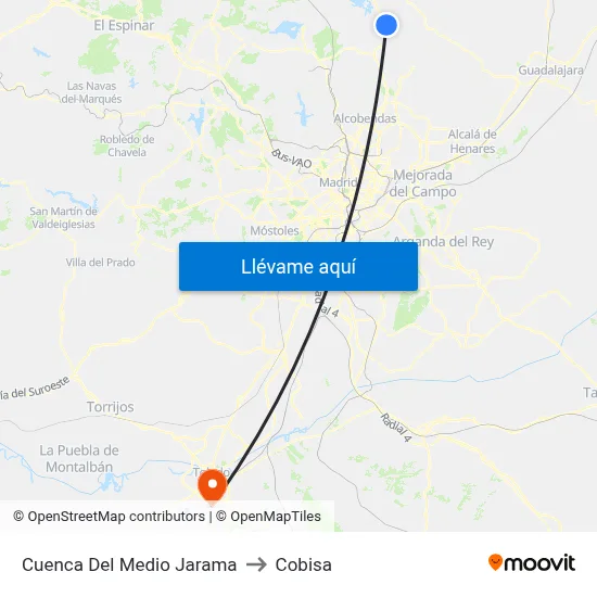 Cuenca Del Medio Jarama to Cobisa map