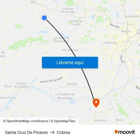 Santa Cruz De Pinares to Cobisa map
