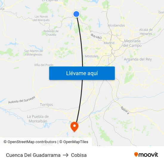 Cuenca Del Guadarrama to Cobisa map