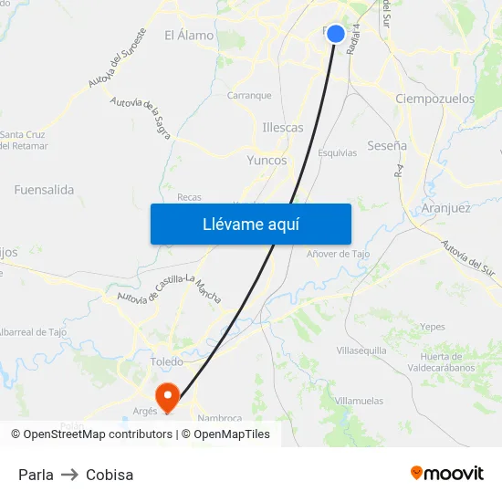 Parla to Cobisa map