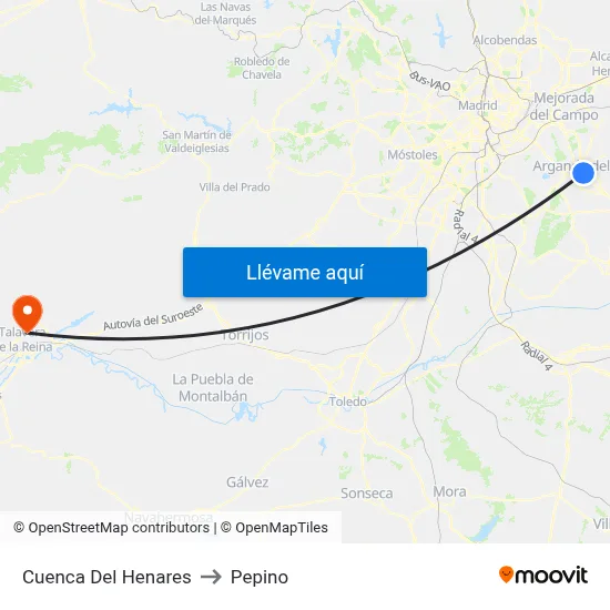 Cuenca Del Henares to Pepino map