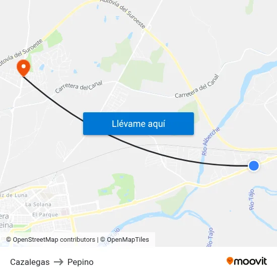 Cazalegas to Pepino map