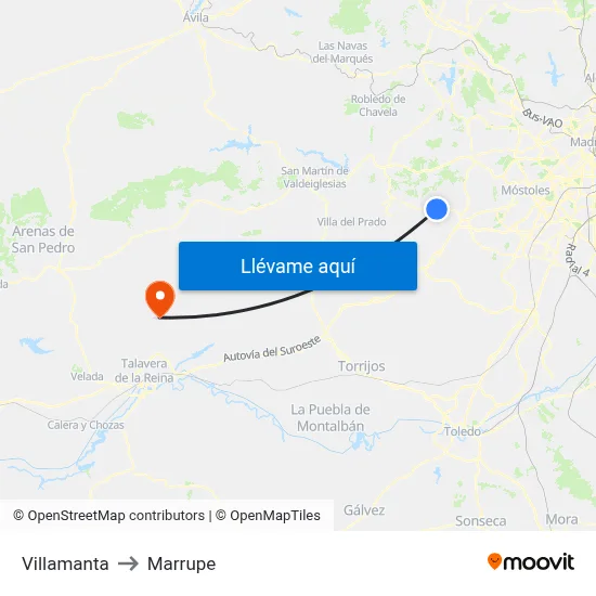 Villamanta to Marrupe map