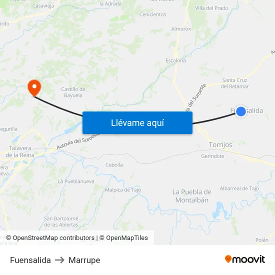Fuensalida to Marrupe map