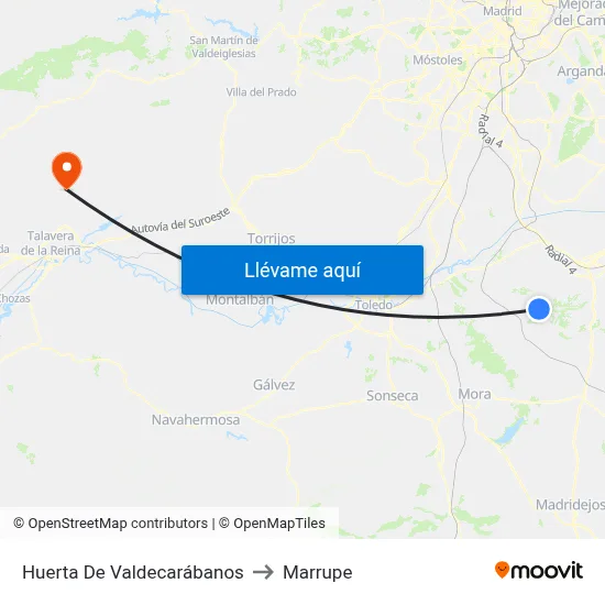 Huerta De Valdecarábanos to Marrupe map