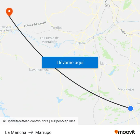 La Mancha to Marrupe map