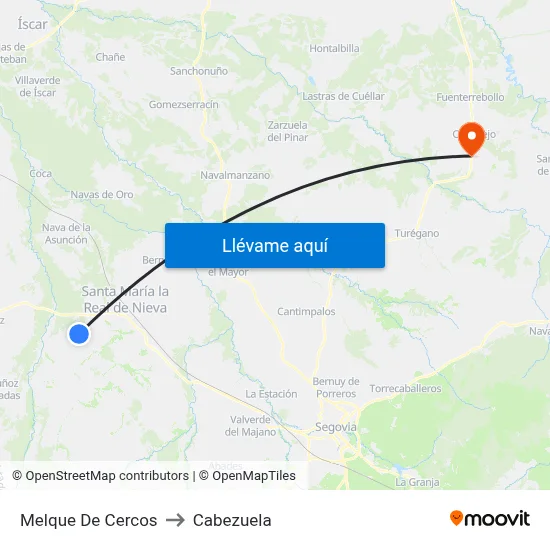 Melque De Cercos to Cabezuela map