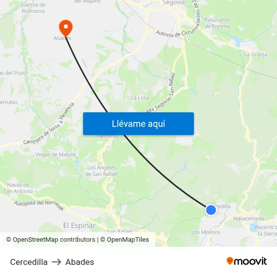 Cercedilla to Abades map