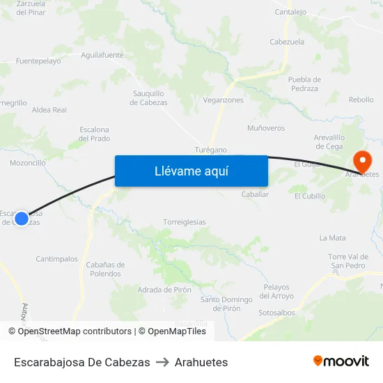 Escarabajosa De Cabezas to Arahuetes map